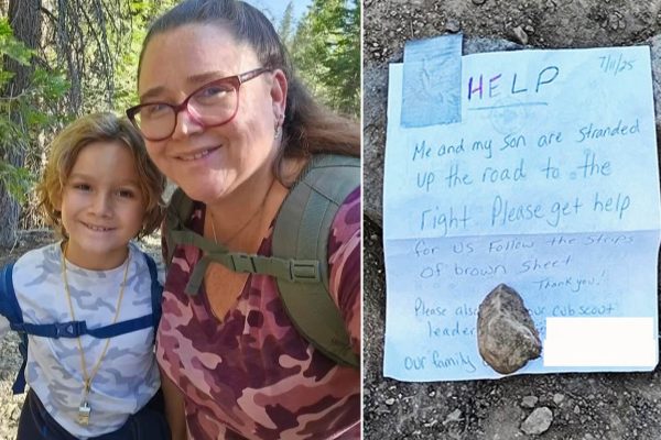 The life-saving handwritten note that led lost mother and child home